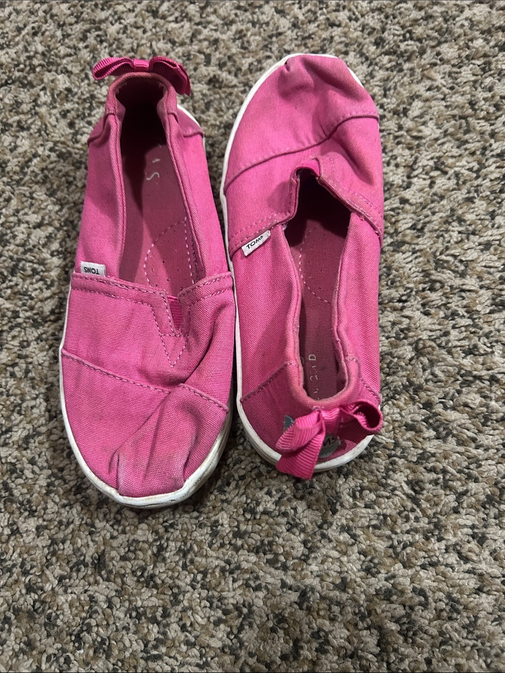 Toms Kids Slip-On Canvas Shoes - Bright Pink